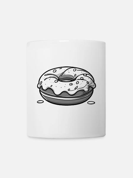 Beignet - noir - Mug blanc - blanc