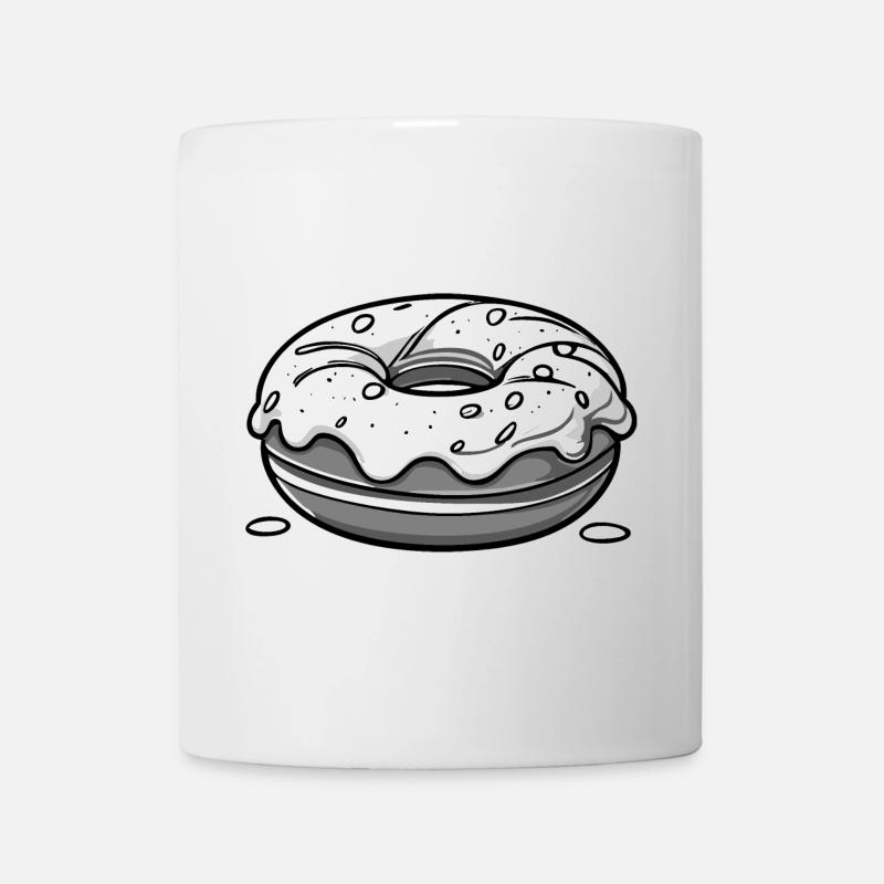 Beignet - noir - Mug blanc - blanc