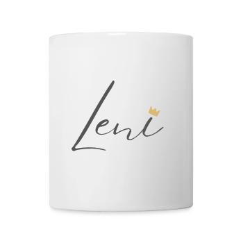 Princess Leni Crown Hemd – Name mit Buchstabe L - Tasse - Weiß - Vorne