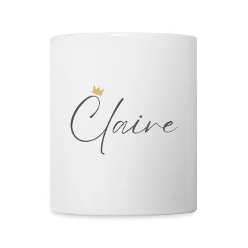 Chemise Princesse Claire – Nom avec la lettre C - Mug blanc - blanc - Devant