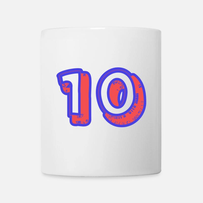 10. 10 ANS. 10e ANNIVERSAIRE. ANNIVERSAIRE 10 ANS. - Mug blanc - blanc