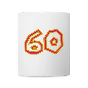 60. 60 ANS. 60e ANNIVERSAIRE. ANNIVERSAIRE 60 ANS. - Mug blanc - blanc - Devant