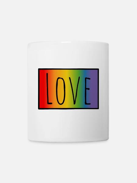 CSD Tshirt Regenbogen Love - Mug - white