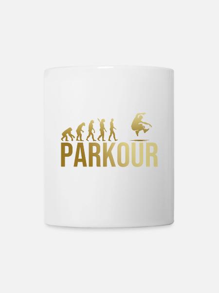 Evolution Parkour - Tasse - Weiß