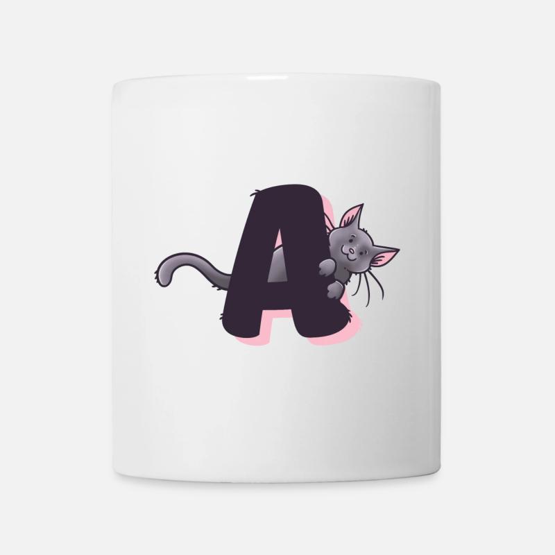 Katze Buchstabe A - Tasse - Weiß