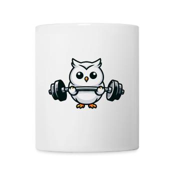 Schneeeule Gewichtheber Hantel Fitness Workout - Tasse - Weiß - Vorne
