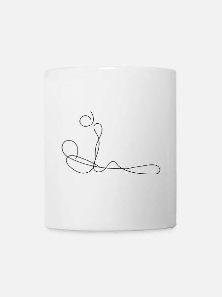 Fußballer Fine-Line-Art - Tasse - Weiß