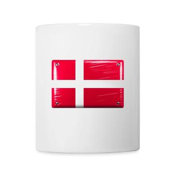 Drapeau du Danemark Drapeau Dannebrog Tin Sign Look - Mug blanc - blanc - Devant