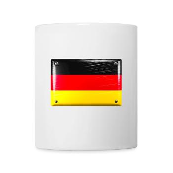 Deutschland Flagge Fahne Blechschild-Optik - Tasse - Weiß - Vorne
