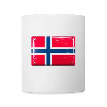 Norwegen Flagge Fahne Blechschild-Optik - Tasse - Weiß - Vorne