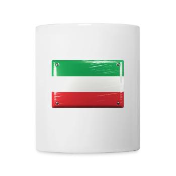 Italien Flagge Fahne Blechschild-Optik - Tasse - Weiß - Vorne
