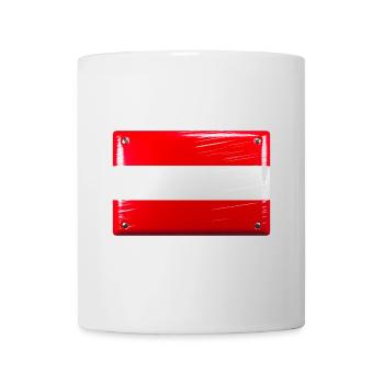 Österreich Flagge Fahne Blechschild-Optik - Tasse - Weiß - Vorne