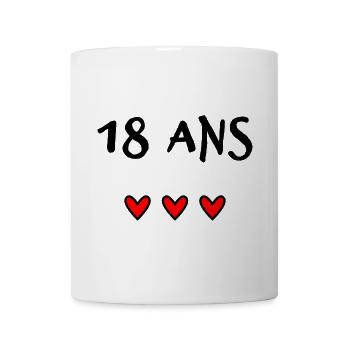 18. 18 JAHRE ALT. 18. JAHRESTAG. 18. GEBURTSTAG. - Tasse - Weiß - Vorne