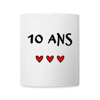 10. 10 JAHRE. 10. JAHRESTAG. 10-JÄHRIGES JUBILÄUM. - Tasse - Weiß - Vorne