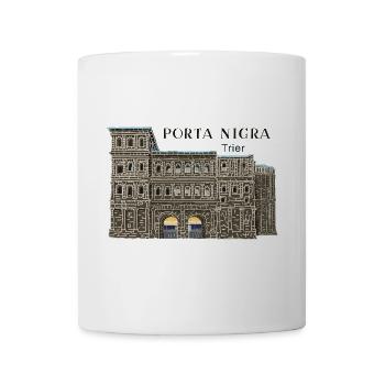 Trier, Porta Nigra Welterbe, Deutschland Zeichnung - Tasse - Weiß - Vorne
