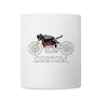 Motorcycle Custom Biker Drawing Moto Symbol Logo - Mug - white - Front