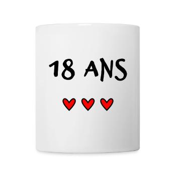 18. 18 JAHRE ALT. 18-JÄHRIGES JUBILÄUM. 18. GEBURTSTAG. - Tasse - Weiß - Vorne