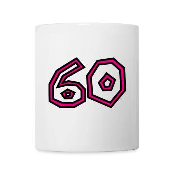 60. 60 ANS. 60e ANNIVERSAIRE. ANNIVERSAIRE 60 ANS. - Mug blanc - blanc - Devant