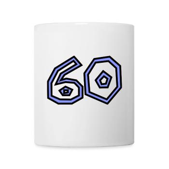 60. 60 ANS. 60e ANNIVERSAIRE. ANNIVERSAIRE 60 ANS. - Mug blanc - blanc - Devant