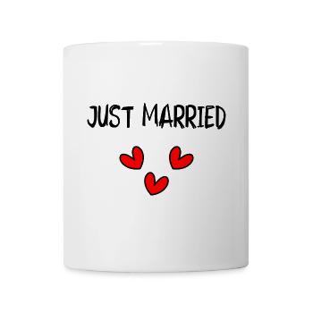 GERADE VERHEIRATET. Junggesellinnenabschied. VALENTINSTAG. PAAR - Tasse - Weiß - Vorne