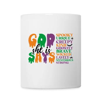 Halloween Ghostly Word Art Design - Mug - white - Front