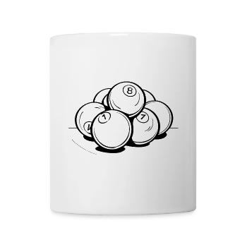 Billardkugeln Zeichnung - Tasse - Weiß - Vorne