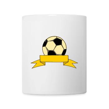 Nom de football bannière boucle jaune - Mug blanc - blanc - Devant