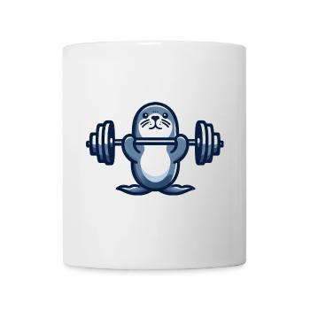 Seal Seal Dumbbell Gym Entraînement de fitness - Mug blanc - blanc - Devant