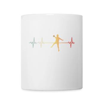 Handballer Retro Frequenz Herzschlag Geschenk - Tasse - Weiß - Vorne