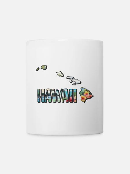 Aquarell Landkarte Hawaii - Tasse - Weiß