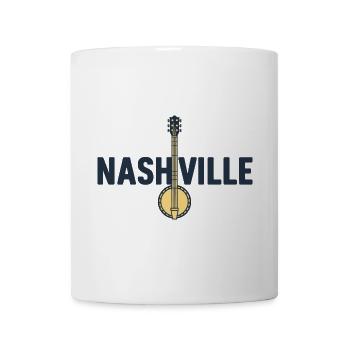 Banjo Gitarre Bluegrass Musik Nashville - Tasse - Weiß - Vorne