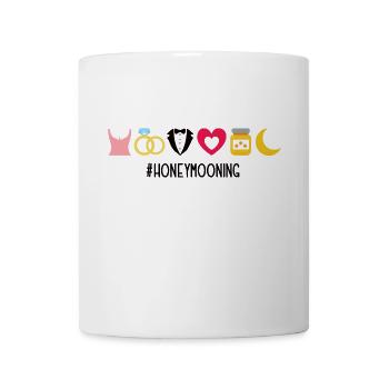 #Honeymooning Flitterwochen Hochzeit Reise Urlaub - Tasse - Weiß - Vorne