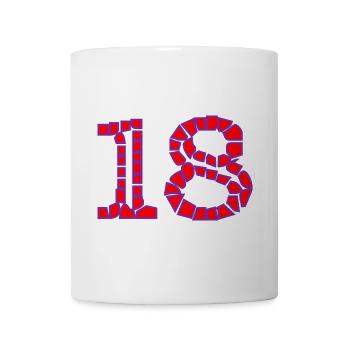 18. 18 YEARS OLD. 18th ANNIVERSARY. 18 BIRTHDAY. - Mug - white - Front