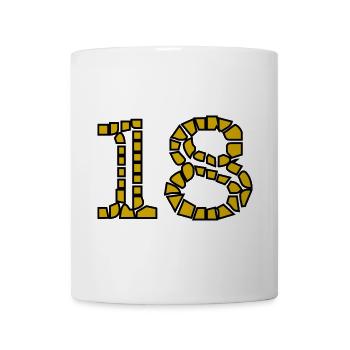 18. 18 YEARS OLD. 18th ANNIVERSARY. 18 BIRTHDAY. - Mug - white - Front