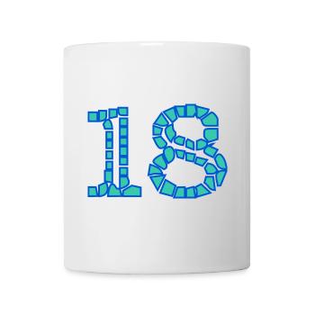 18. 18 YEARS OLD. 18th ANNIVERSARY. 18 BIRTHDAY. - Mug - white - Front