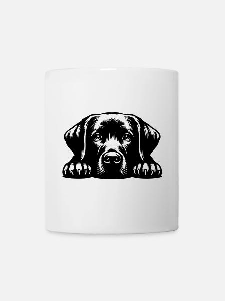 Labrador Kopf mit Pfoten - Tasse - Weiß
