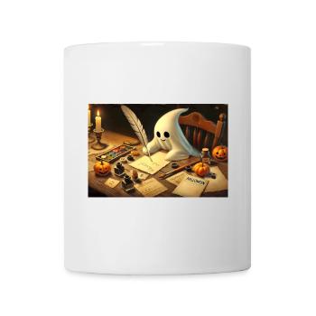 charmanter Geist schreibt Halloween-Einladungen - Tasse - Weiß - Vorne