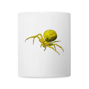 Gelbe Spinne Krabbenspinne Arachnide Misumena - Tasse - Weiß - Vorne