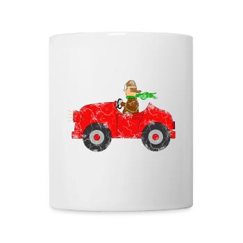 Auto mit Fahrer - Tasse - Weiß - Vorne