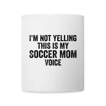 Funny Soccer Mom Voice - Mug blanc - blanc - Devant