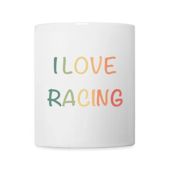 J’adore la course : Lettrage pastel à la main - Mug blanc - blanc - Devant