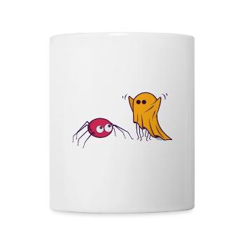  halloween araignée fantôme humour cartoon comique - Mug blanc - blanc - Devant