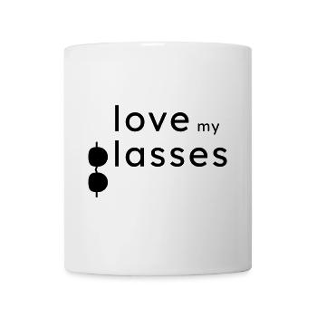 Love my Glasses schöne Geschenkidee - Tasse - Weiß - Vorne