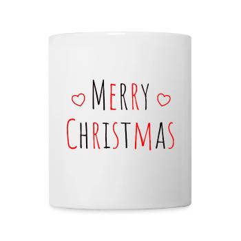 Christmas Merry Christmas heart red black - Mug - white - Front