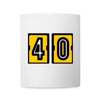 40. 40 ANS. 40e ANNIVERSAIRE. ANNIVERSAIRE 40 ANS. - Mug blanc - blanc - Devant