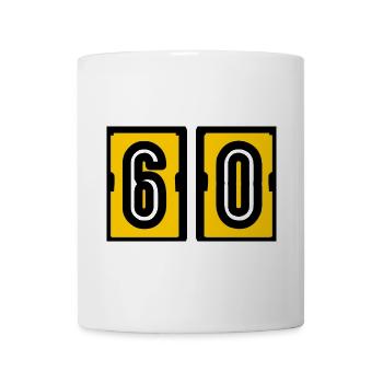 60. 60 JAHRE. 60-JÄHRIGES JUBILÄUM. 60. GEBURTSTAG. - Tasse - Weiß - Vorne