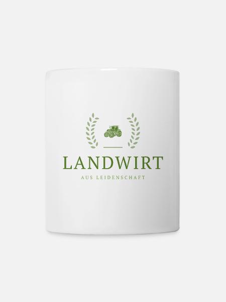 Landwirt Leidenschaft Emblem - Tasse - Weiß