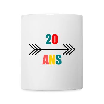 20. 20e ANNIVERSAIRE. ANNIVERSAIRE 20 ANS. 20 ANS. - Mug blanc - blanc - Devant
