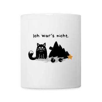 Ce n’était pas moi : Chat et son sapin de Noël - Mug blanc - blanc - Devant