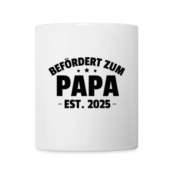 Promu au Papa Est. 2025 - Mug blanc - blanc - Devant